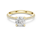 Brilliant Round Diamond Pavé Engagement Ring in 14k Yellow Gold