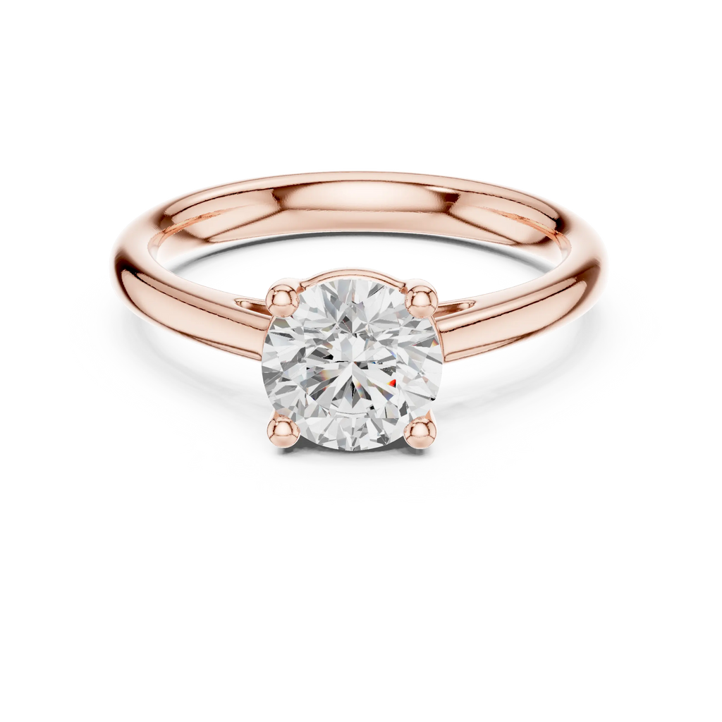 Round Brilliant Diamond Solitaire Engagement Ring in 18k White Gold