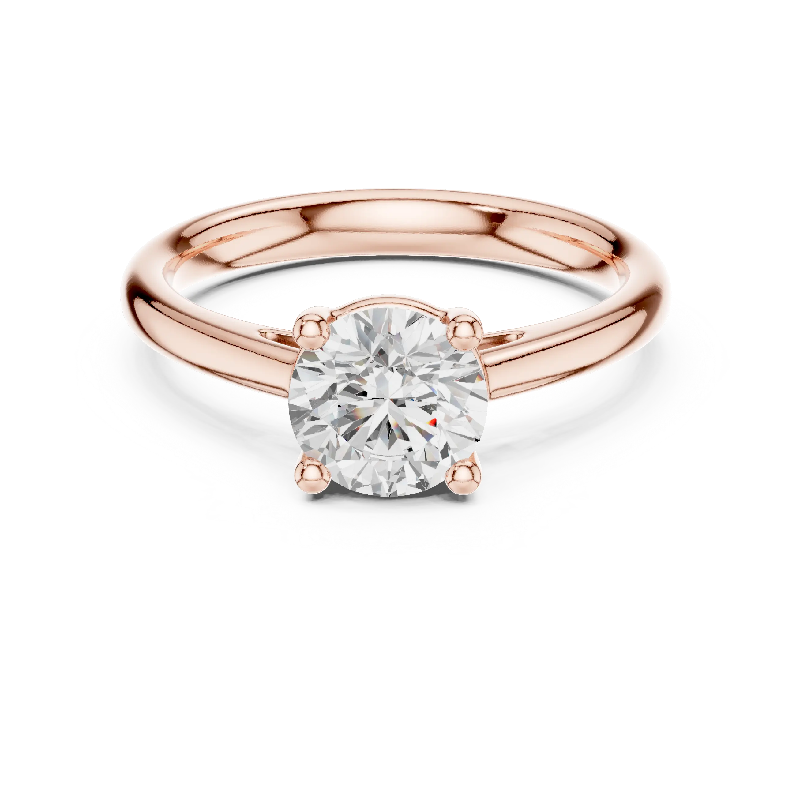 Round Brilliant Diamond Solitaire Engagement Ring in 18k White Gold