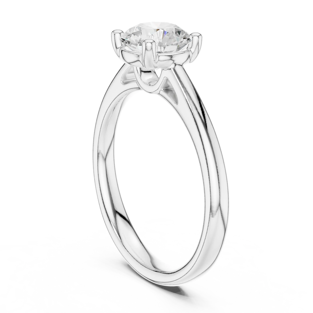 Round Brilliant Diamond Solitaire Engagement Ring in 18k White Gold