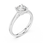 Round Brilliant Diamond Solitaire Engagement Ring in 18k White Gold