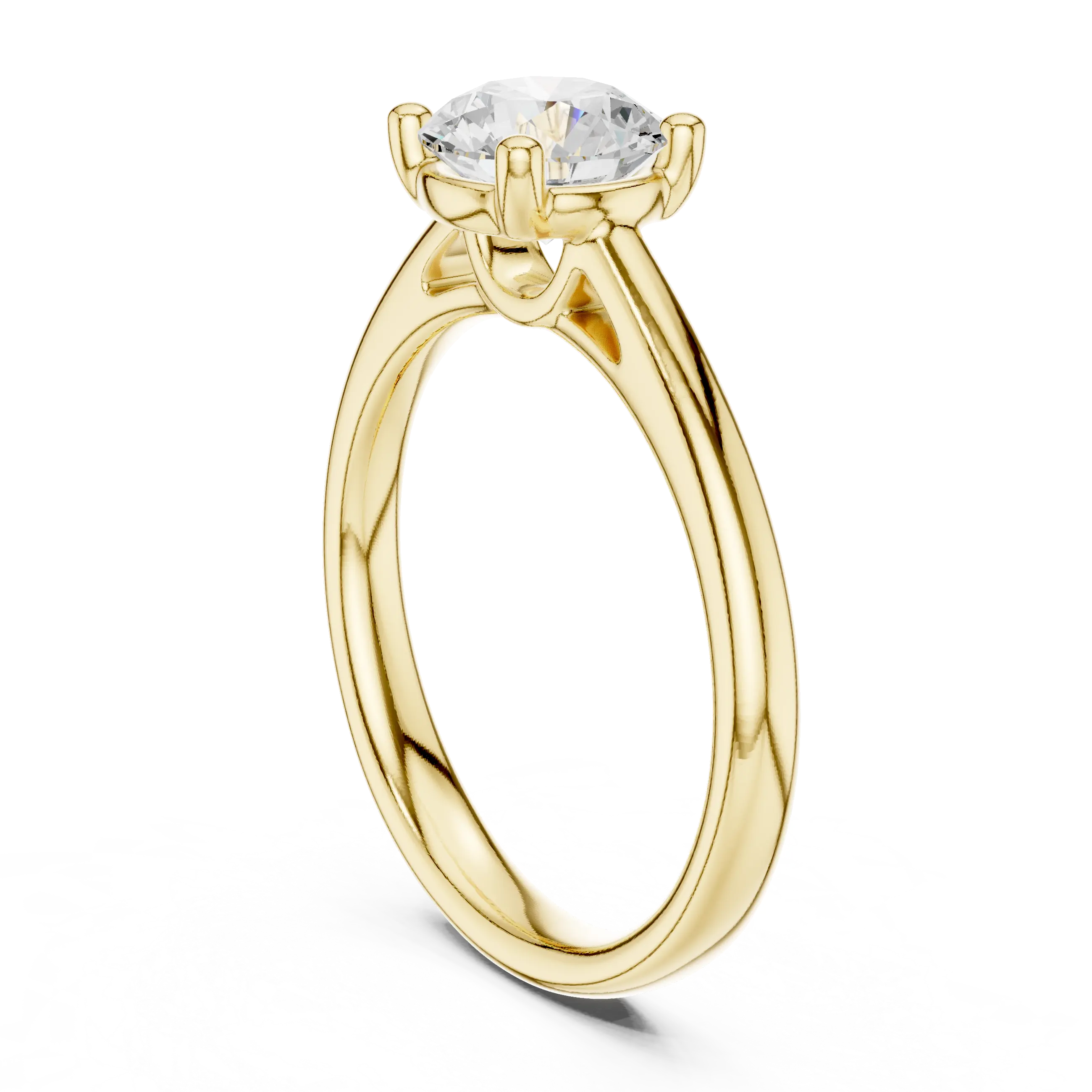 Round Brilliant Diamond Solitaire Engagement Ring in 18k White Gold