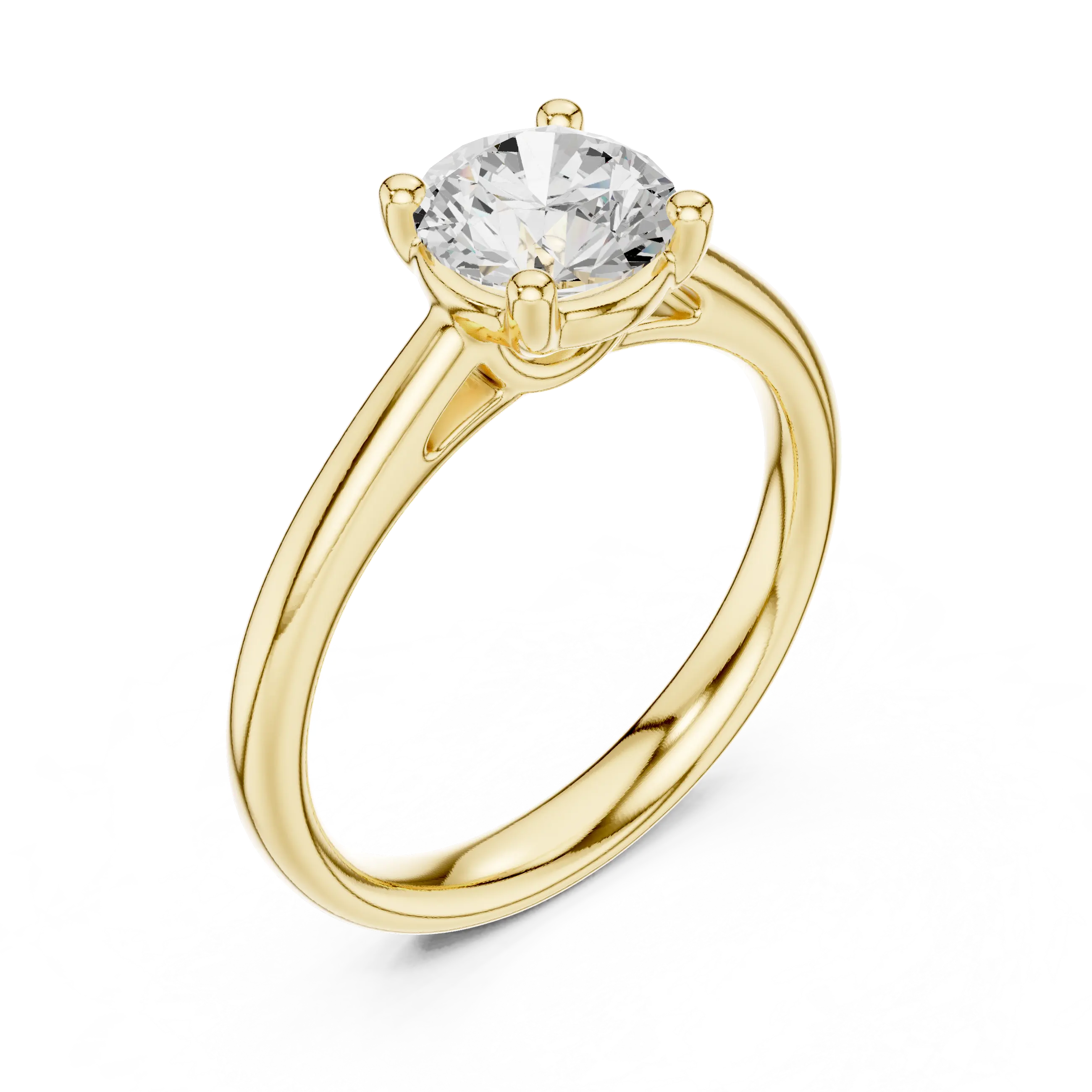 Round Brilliant Diamond Solitaire Engagement Ring in 18k White Gold