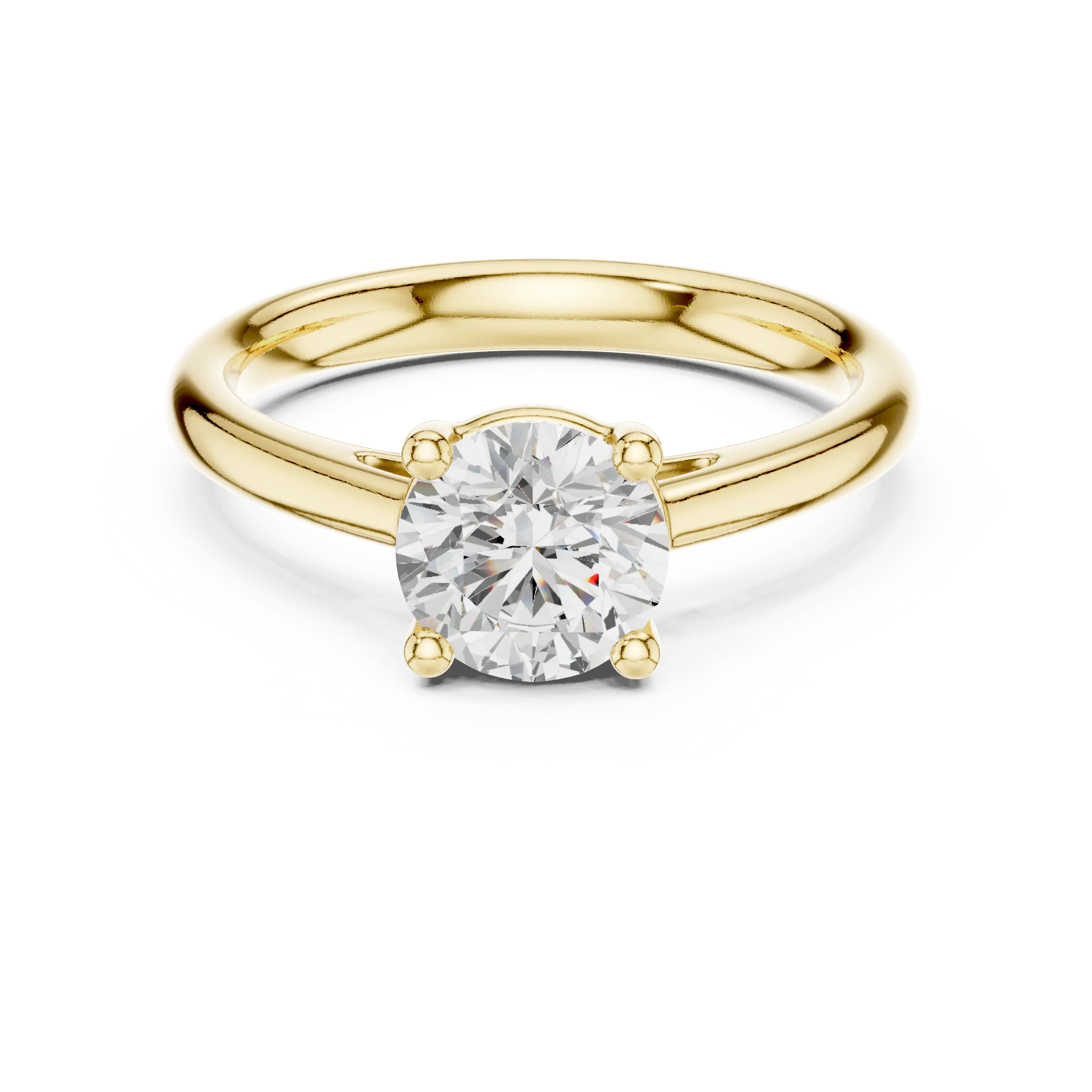 Round Brilliant Diamond Solitaire Engagement Ring in 18k White Gold