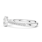 Round Lab Grown Diamond Pavé Engagement Ring in 10k White Gold