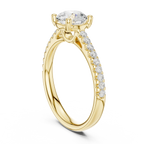 Round Lab Grown Diamond Pavé Engagement Ring in 10k White Gold