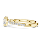 Round Lab Grown Diamond Pavé Engagement Ring in 10k White Gold