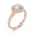 Classic Bridal Round Halo Diamond Ring in Rose Gold for Women