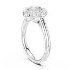 Classic Bridal Round Halo Diamond Ring in Rose Gold for Women