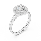 Classic Bridal Round Halo Diamond Ring in Rose Gold for Women