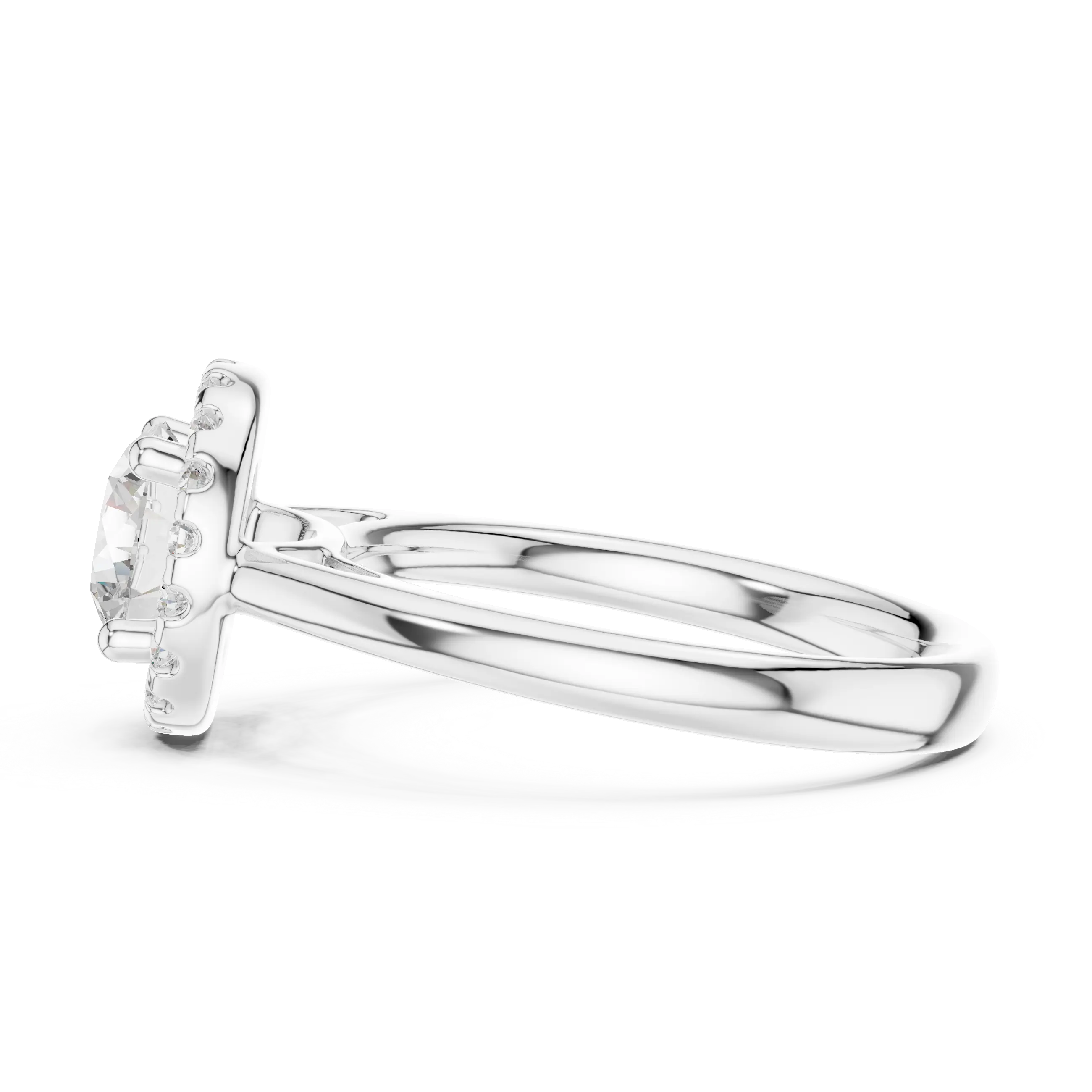 Classic Bridal Round Halo Diamond Ring in Rose Gold for Women