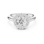 Classic Bridal Round Halo Diamond Ring in Rose Gold for Women