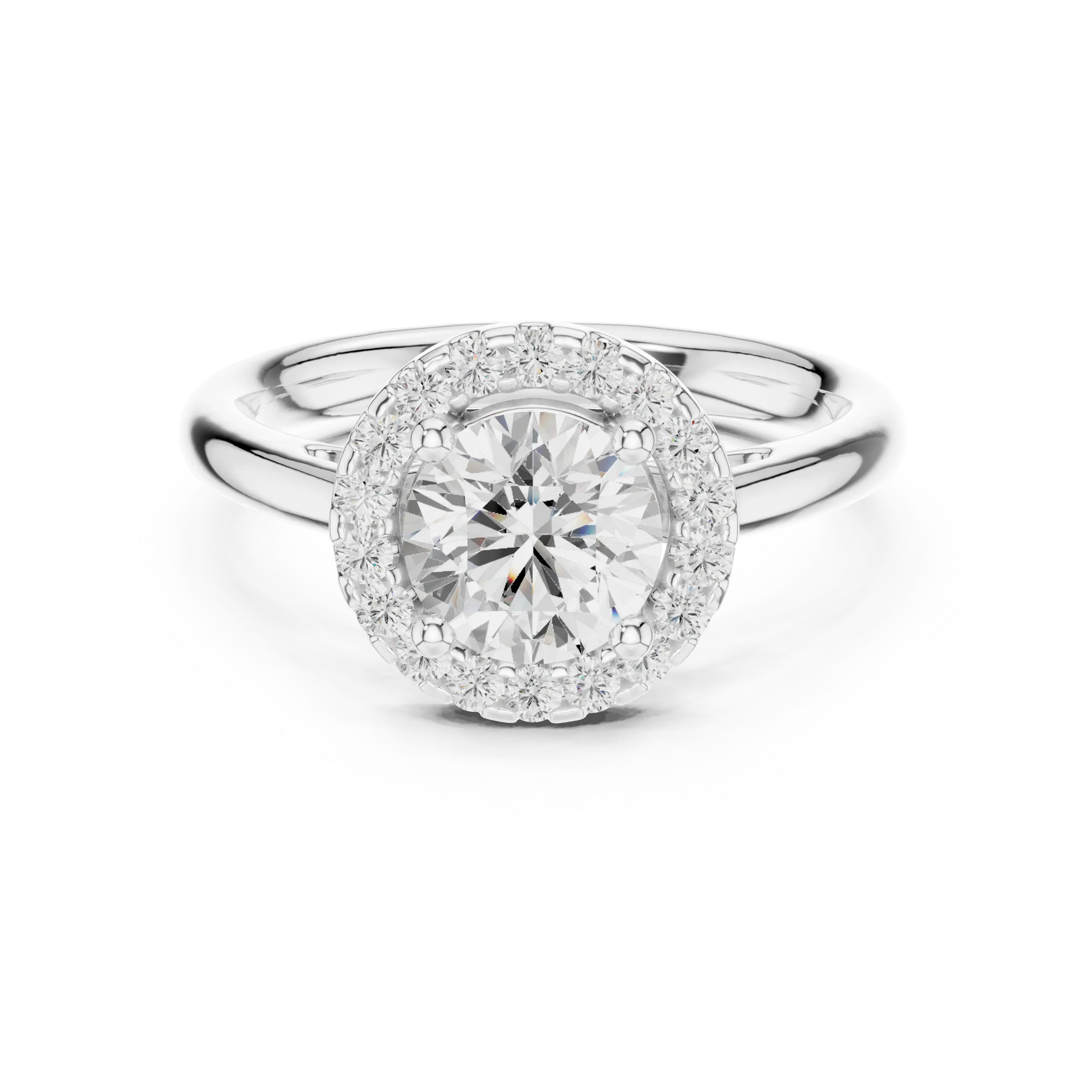 Classic Bridal Round Halo Diamond Ring in Rose Gold for Women