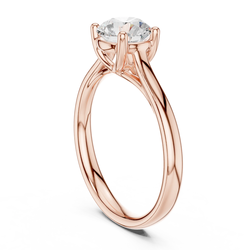 Classic 4 Prong Round Solitaire Diamond Ring in White Gold