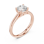 Classic 4 Prong Round Solitaire Diamond Ring in White Gold