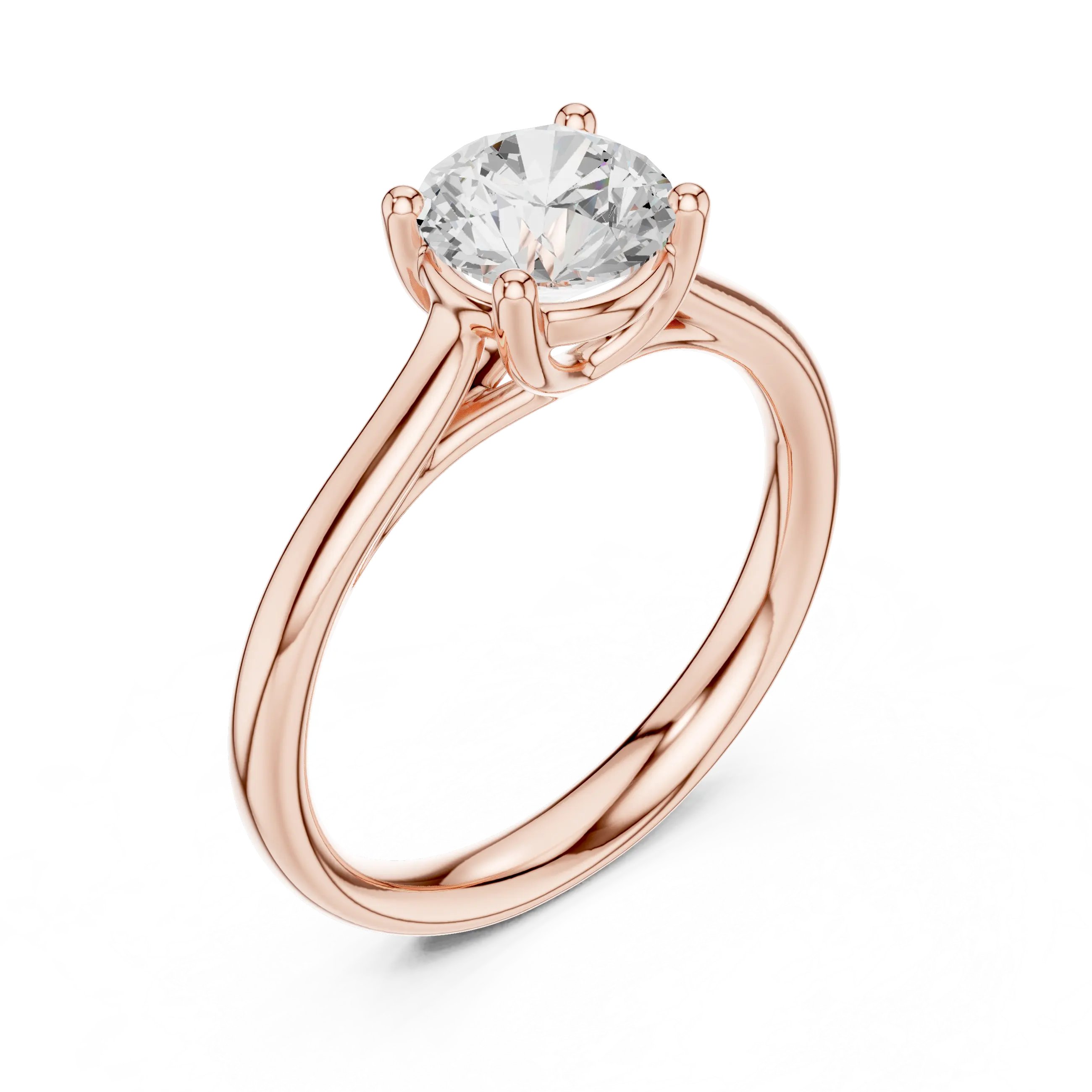Classic 4 Prong Round Solitaire Diamond Ring in White Gold