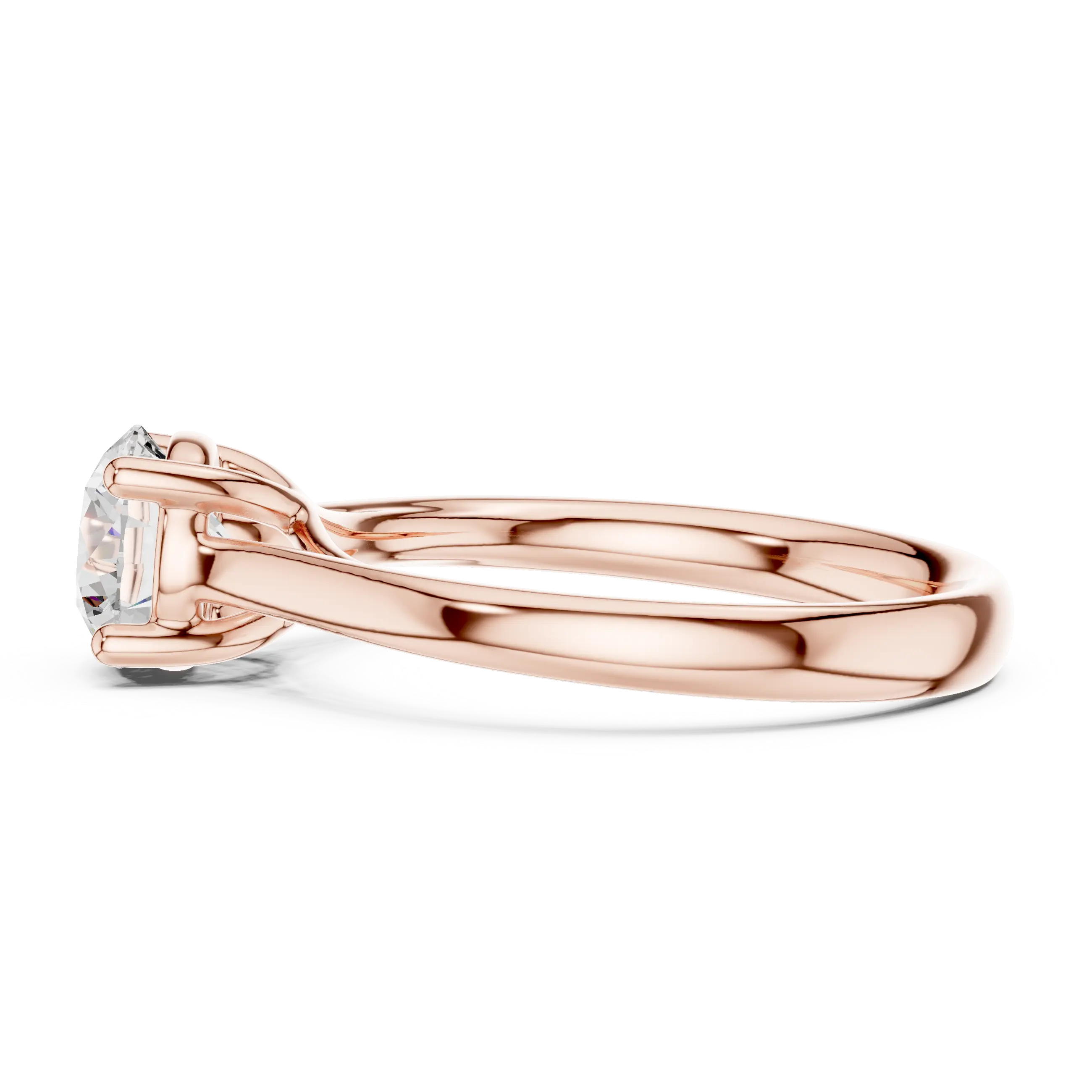 Classic 4 Prong Round Solitaire Diamond Ring in White Gold