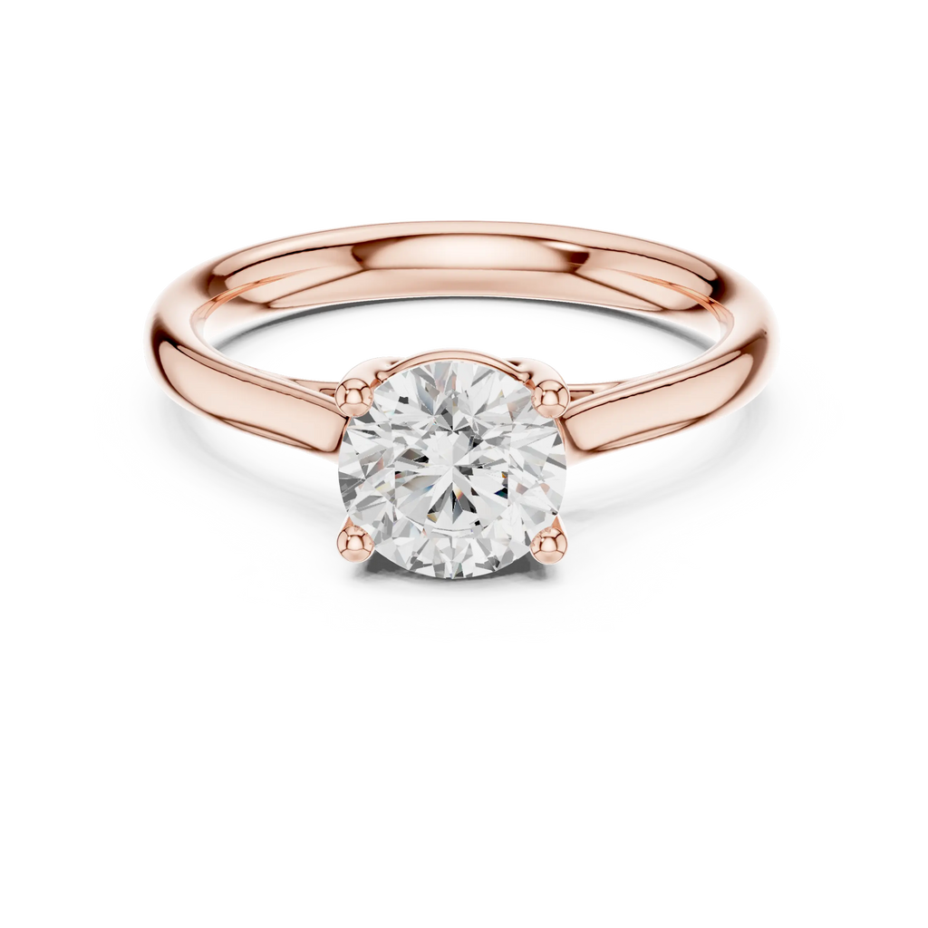 Classic 4 Prong Round Solitaire Diamond Ring in White Gold