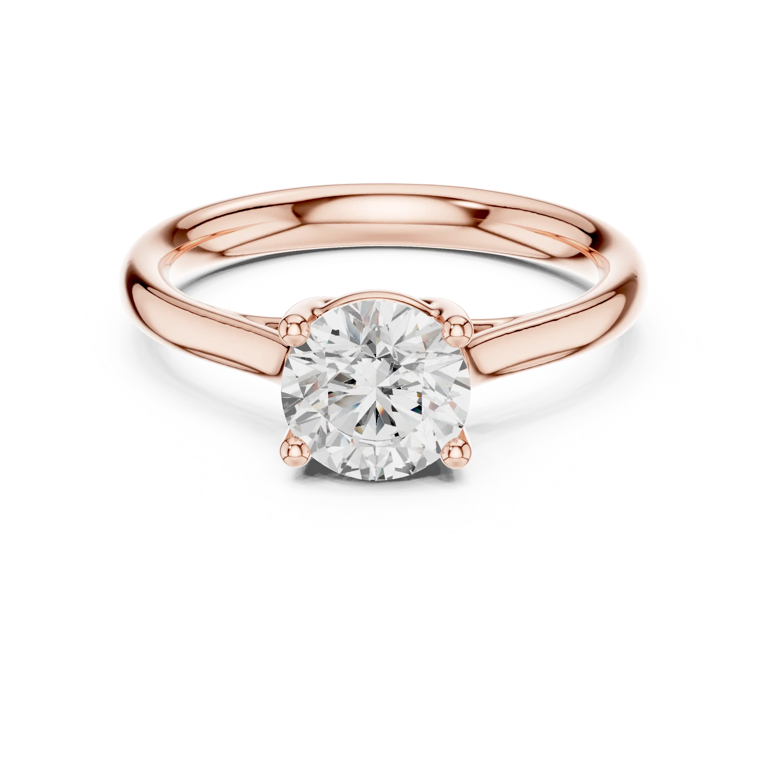 Classic 4 Prong Round Solitaire Diamond Ring in White Gold