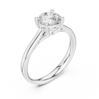 Classic 4 Prong Round Solitaire Diamond Ring in White Gold