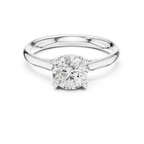 Classic 4 Prong Round Solitaire Diamond Ring in White Gold