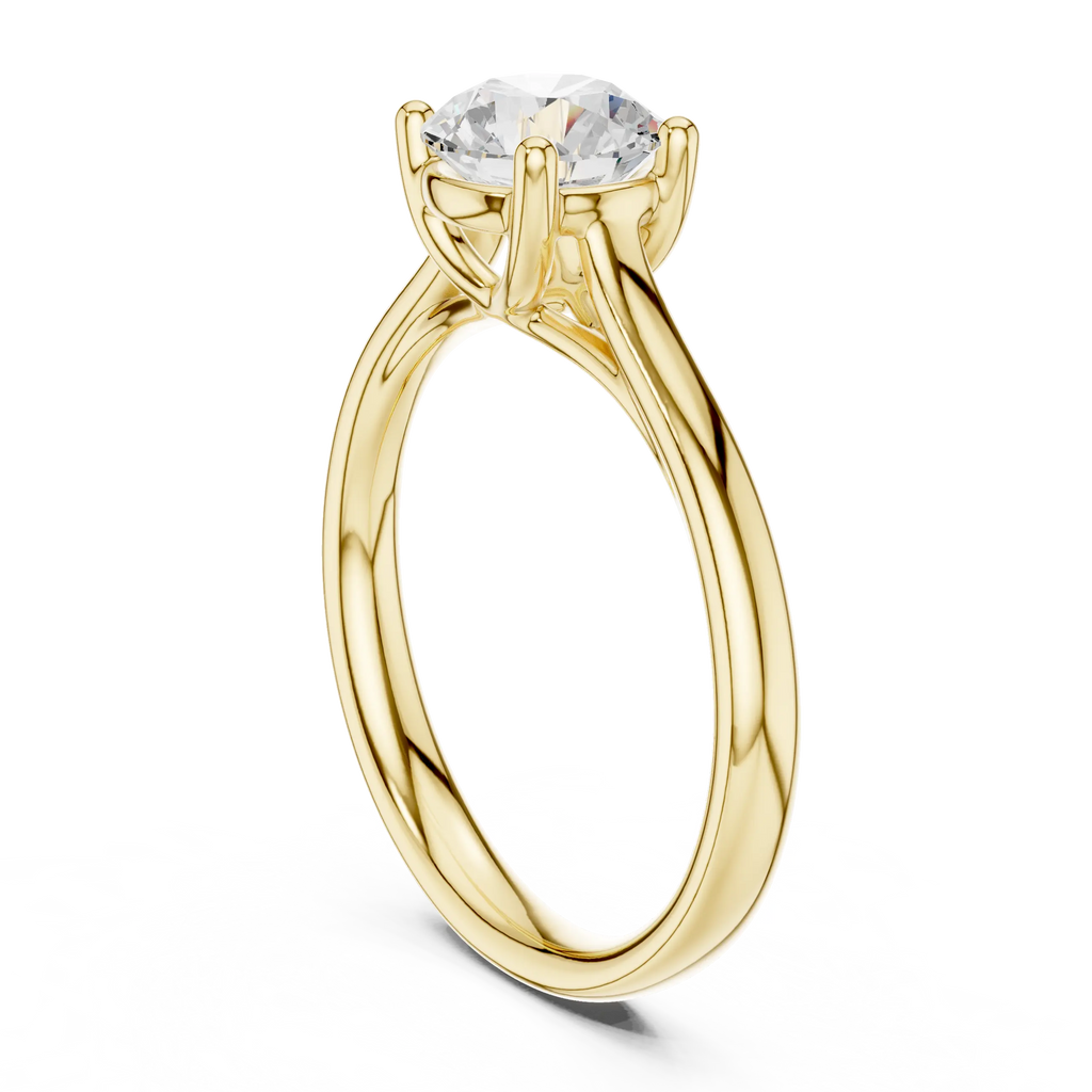 Classic 4 Prong Round Solitaire Diamond Ring in White Gold
