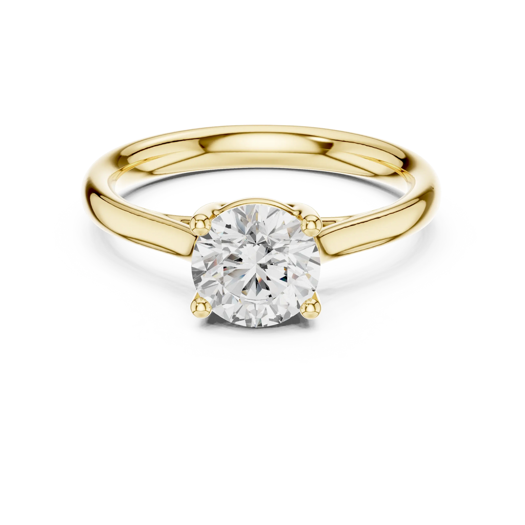 Classic 4 Prong Round Solitaire Diamond Ring in White Gold