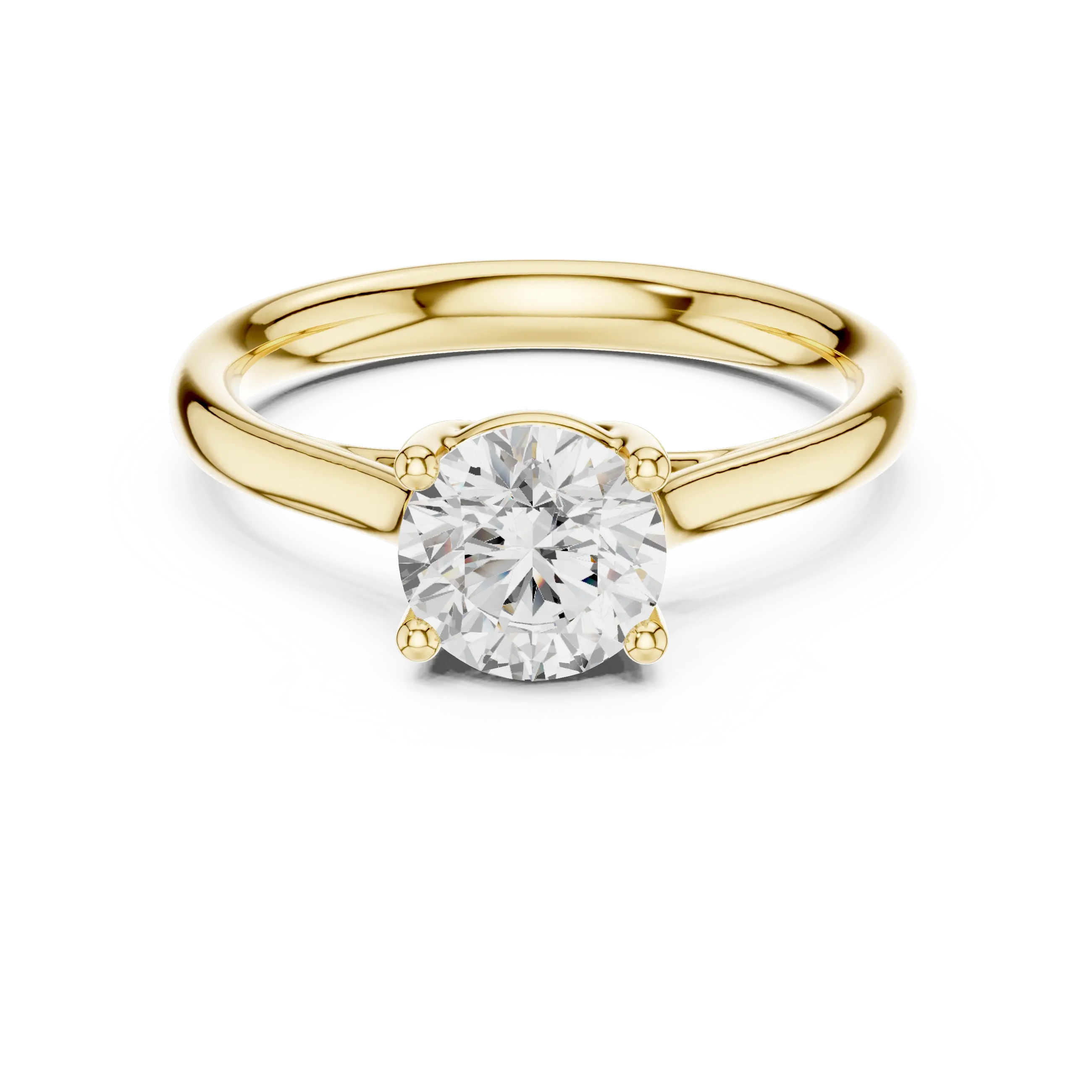 Classic 4 Prong Round Solitaire Diamond Ring in White Gold