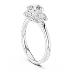 Three-Stone Round Moissanite Diamond Engagement Ring in 10k Rose Gold
