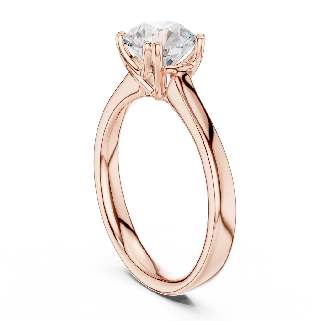 Round Brilliant Lab Grown Diamond Solitaire Engagement Ring in 14k Yellow Gold
