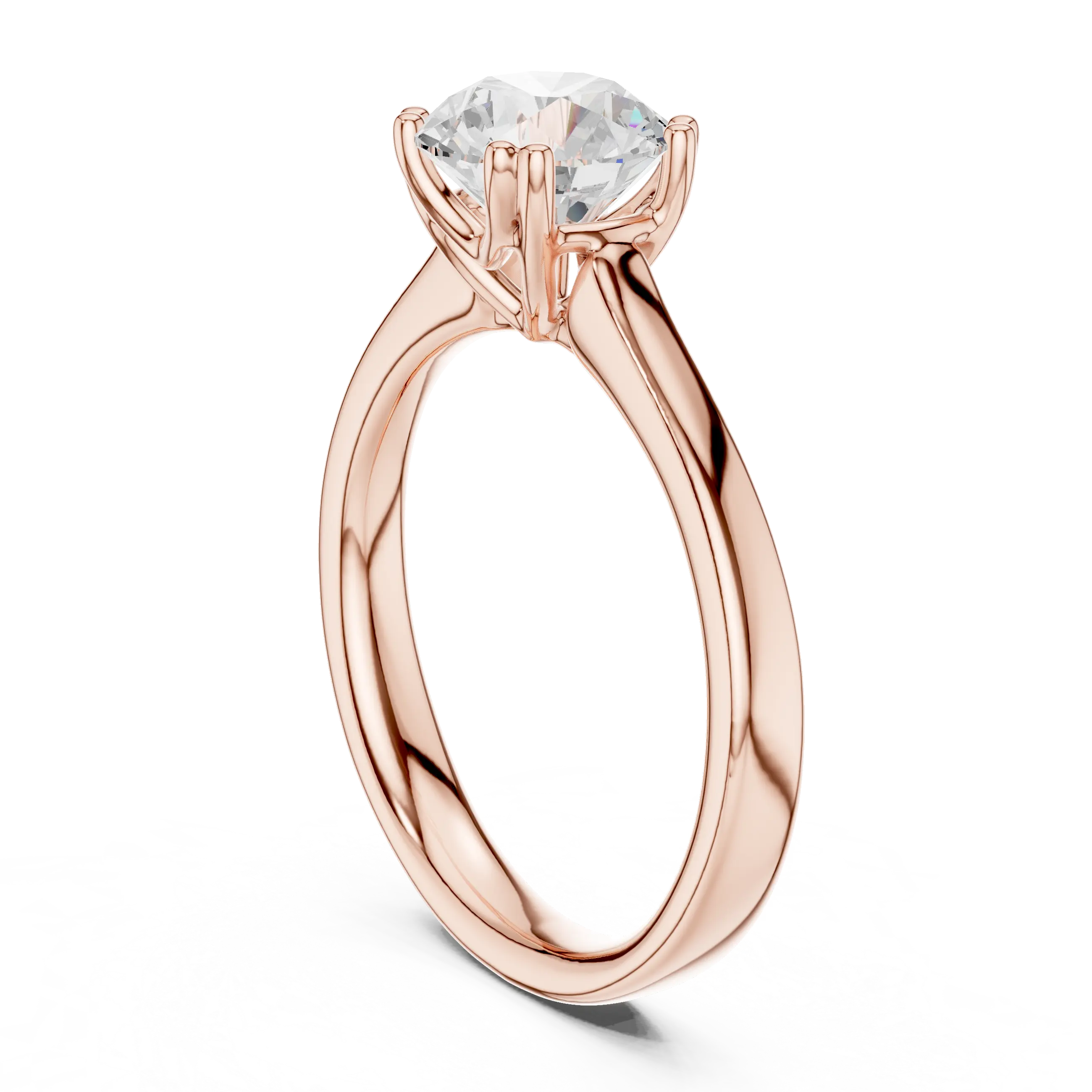 Round Brilliant Lab Grown Diamond Solitaire Engagement Ring in 14k Yellow Gold