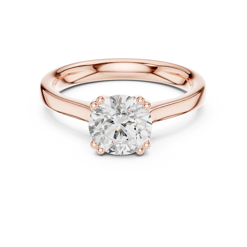 Round Brilliant Lab Grown Diamond Solitaire Engagement Ring in 14k Yellow Gold