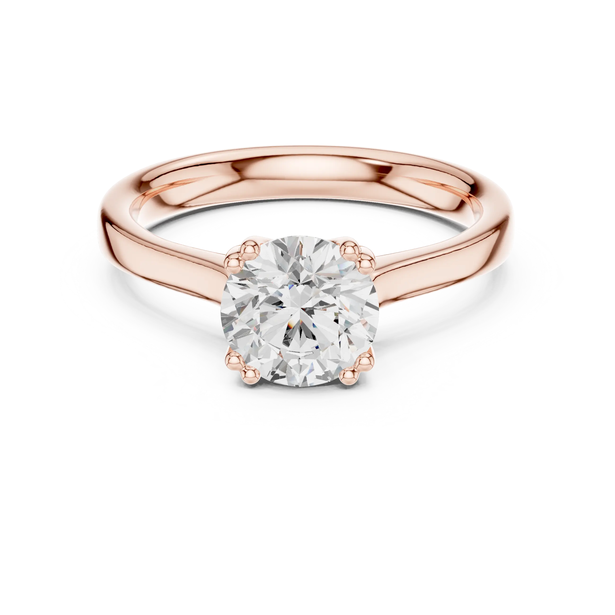 Round Brilliant Lab Grown Diamond Solitaire Engagement Ring in 14k Yellow Gold