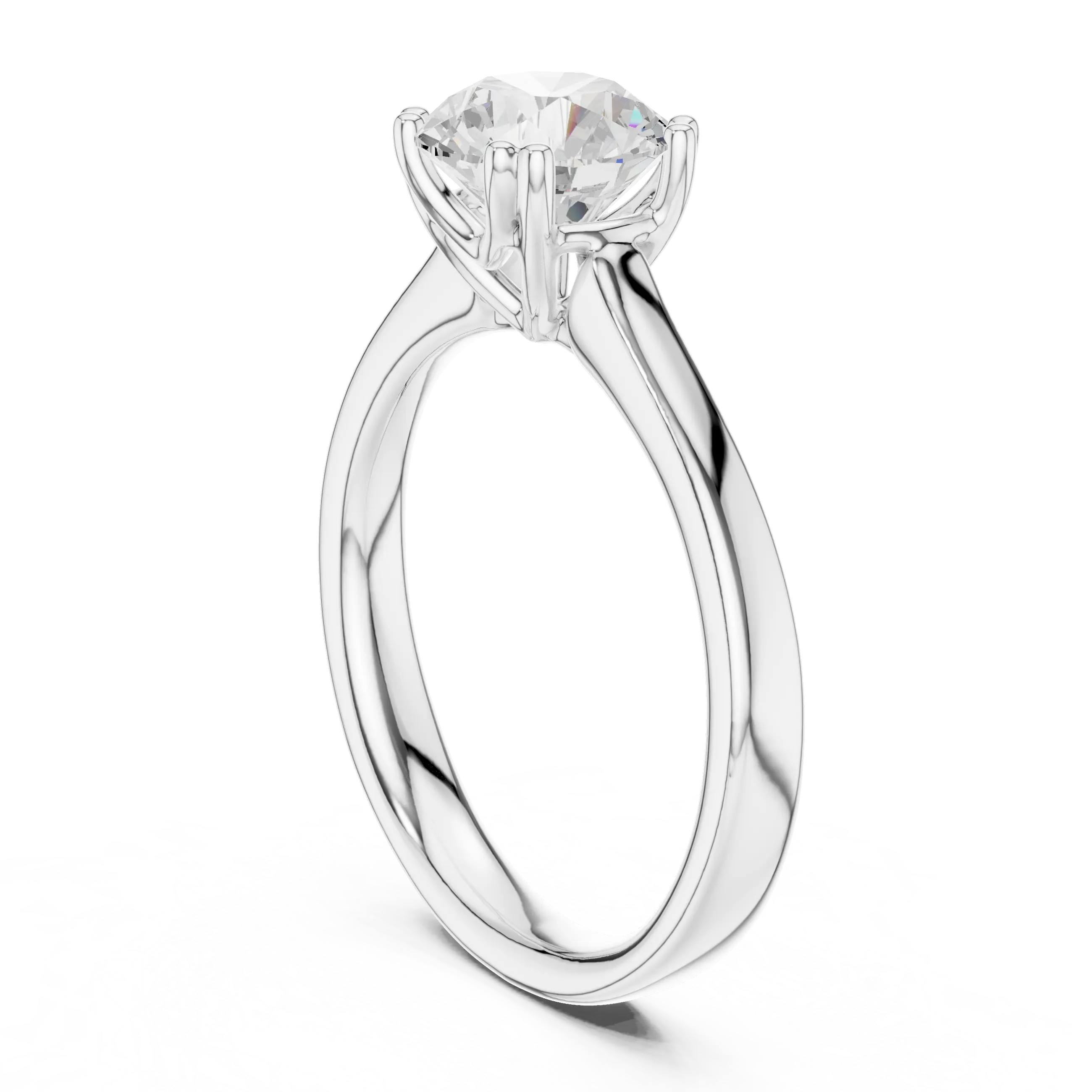 Round Brilliant Lab Grown Diamond Solitaire Engagement Ring in 14k Yellow Gold