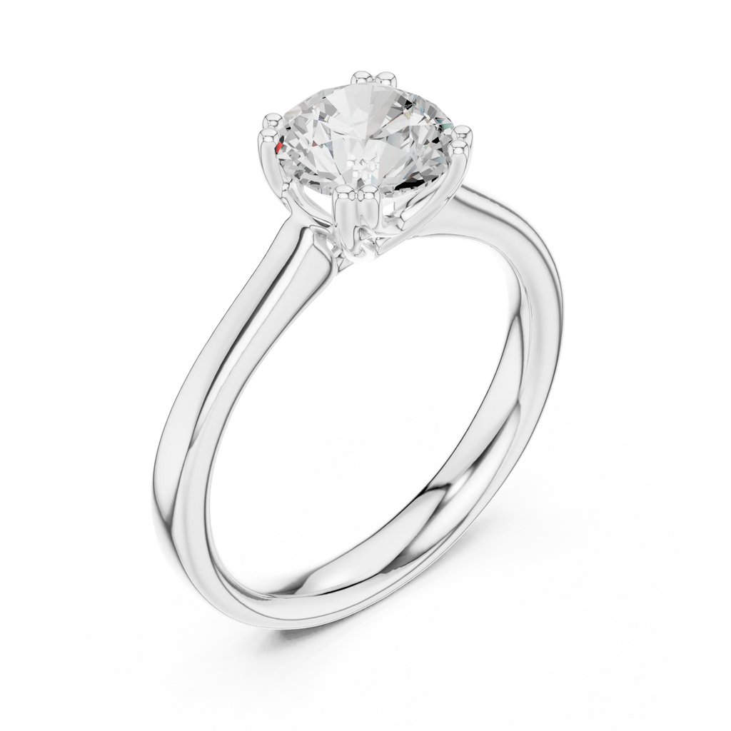 Round Brilliant Lab Grown Diamond Solitaire Engagement Ring in 14k Yellow Gold