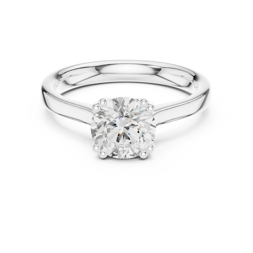 Round Brilliant Lab Grown Diamond Solitaire Engagement Ring in 14k Yellow Gold