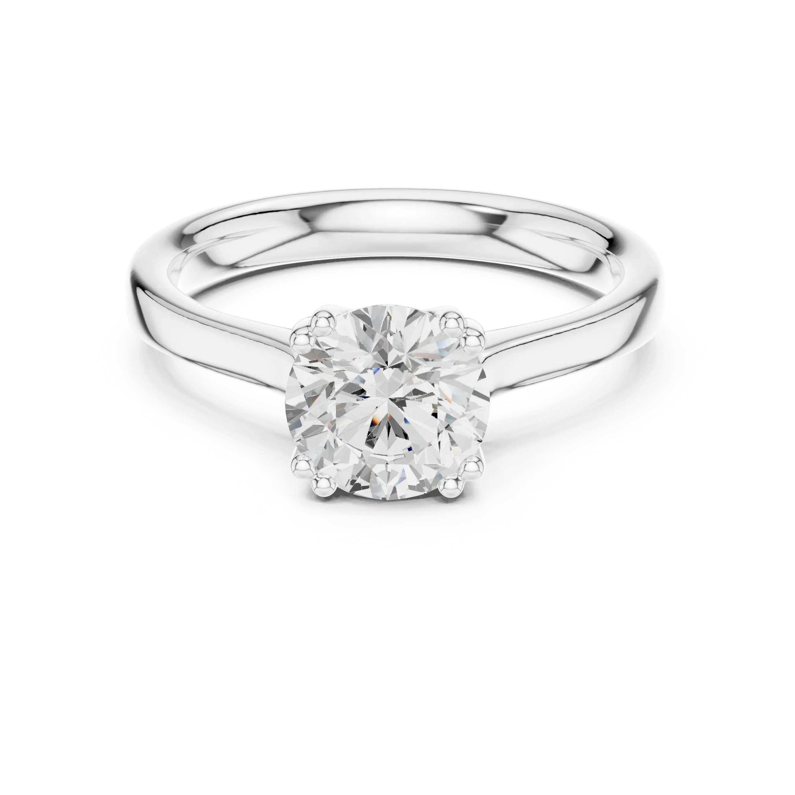 Round Brilliant Lab Grown Diamond Solitaire Engagement Ring in 14k Yellow Gold