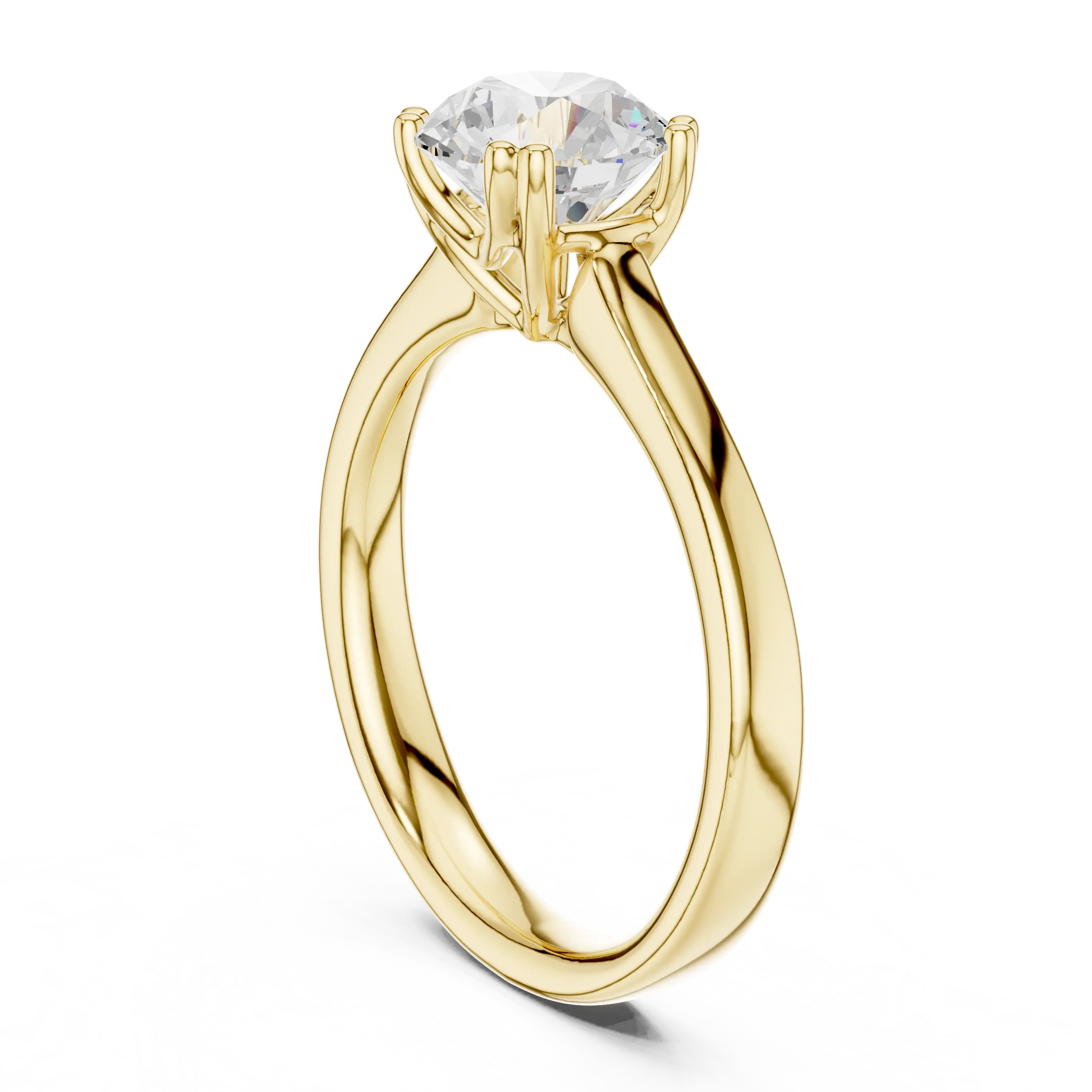 Round Brilliant Lab Grown Diamond Solitaire Engagement Ring in 14k Yellow Gold