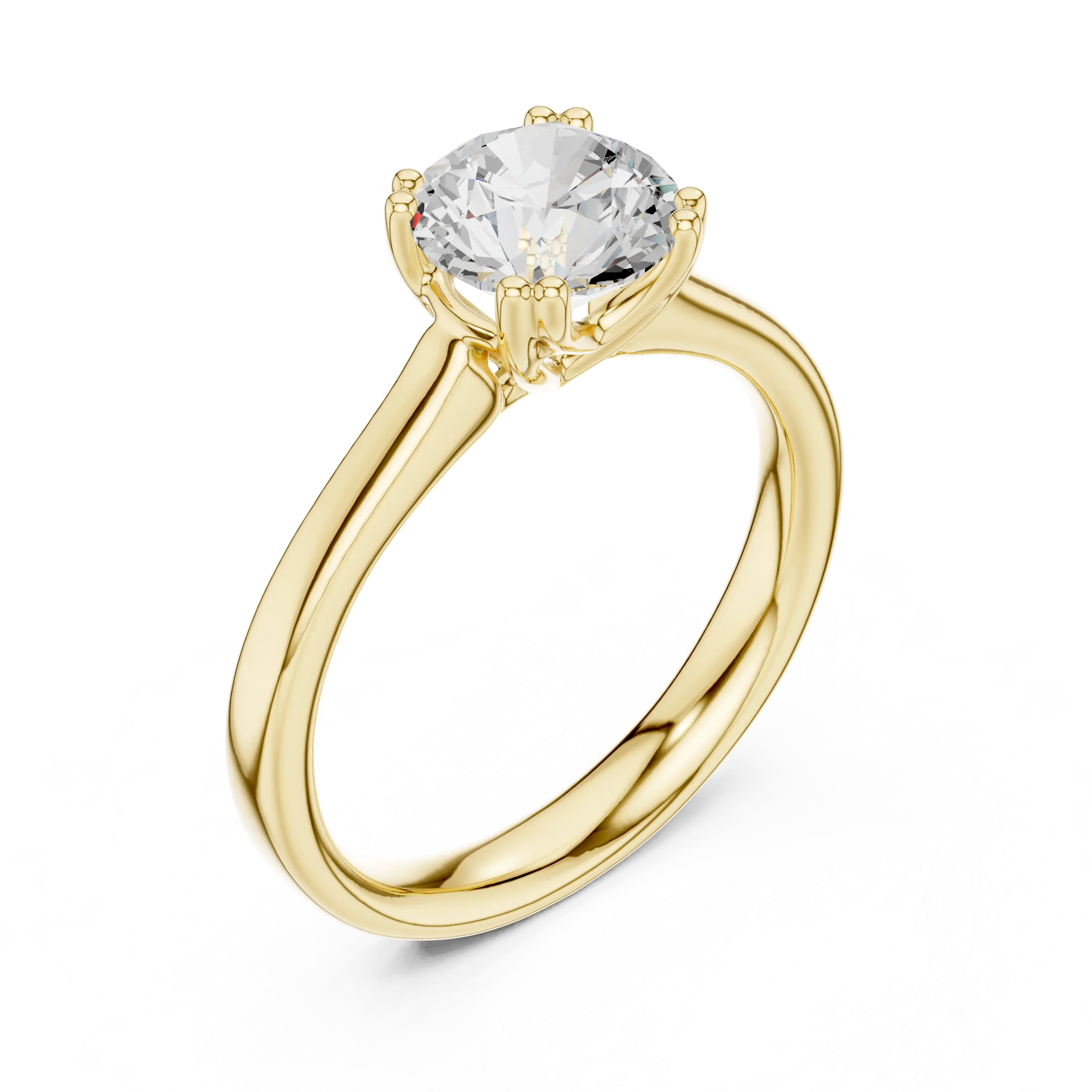 Round Brilliant Lab Grown Diamond Solitaire Engagement Ring in 14k Yellow Gold