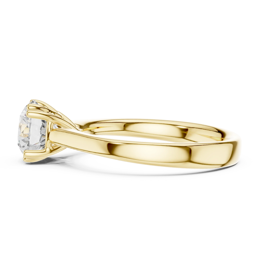 Round Brilliant Lab Grown Diamond Solitaire Engagement Ring in 14k Yellow Gold