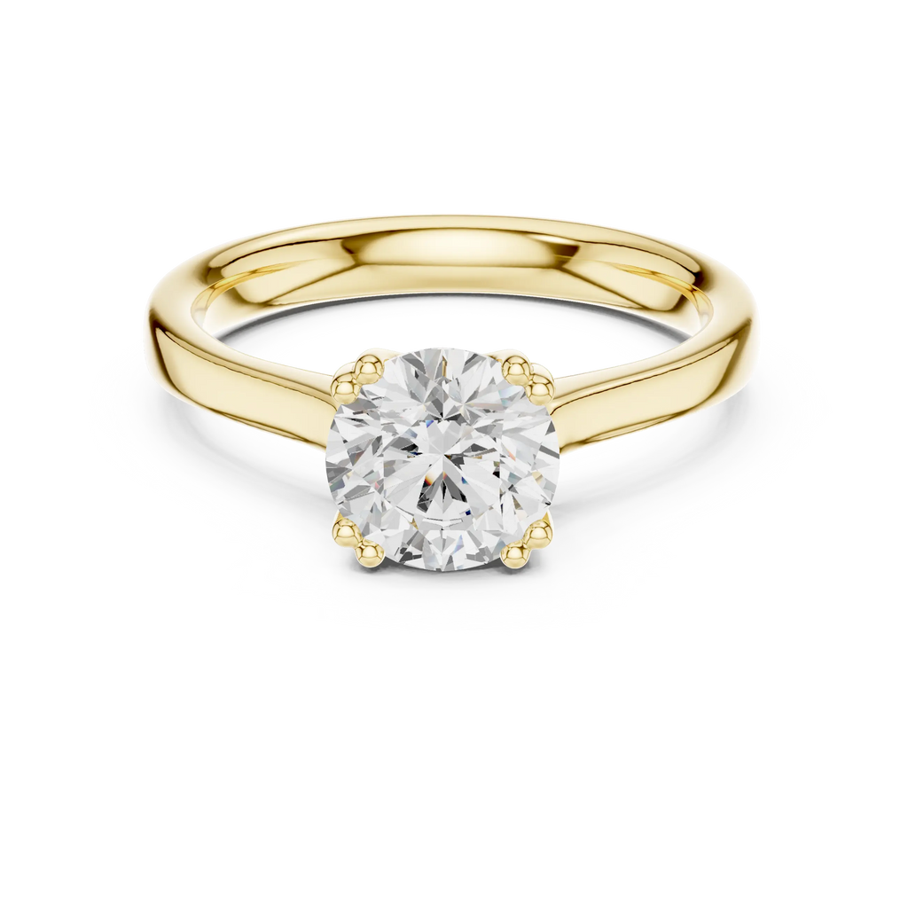 Round Brilliant Lab Grown Diamond Solitaire Engagement Ring in 14k Yellow Gold