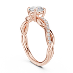 Round Diamond Multi-Stone Engagement Ring in 14k Rose Gold