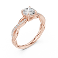 Round Diamond Multi-Stone Engagement Ring in 14k Rose Gold
