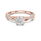 Round Diamond Multi-Stone Engagement Ring in 14k Rose Gold