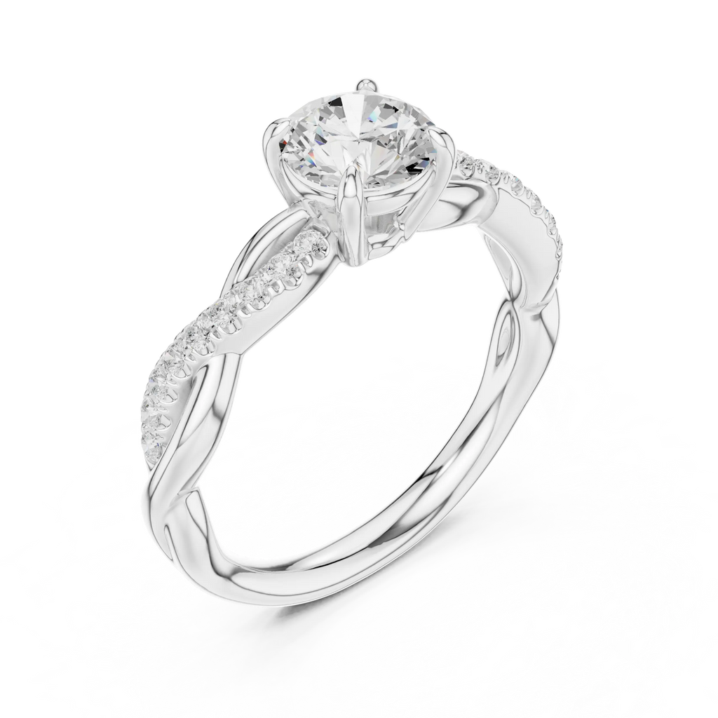 Round Diamond Multi-Stone Engagement Ring in 14k Rose Gold