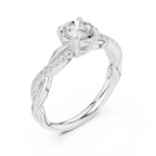 Round Diamond Multi-Stone Engagement Ring in 14k Rose Gold