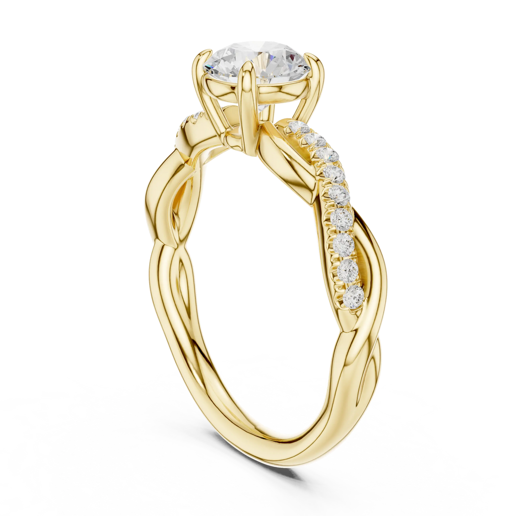 Round Diamond Multi-Stone Engagement Ring in 14k Rose Gold