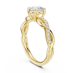 Round Diamond Multi-Stone Engagement Ring in 14k Rose Gold
