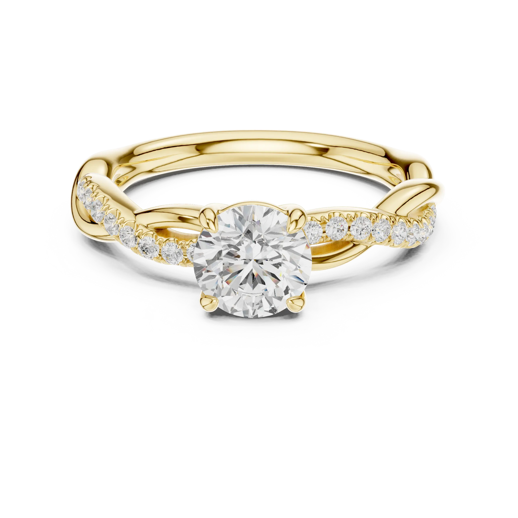 Round Diamond Multi-Stone Engagement Ring in 14k Rose Gold