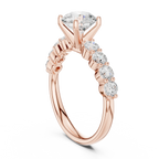 Round Diamond Shared-Prong Engagement Ring in 10k White Gold